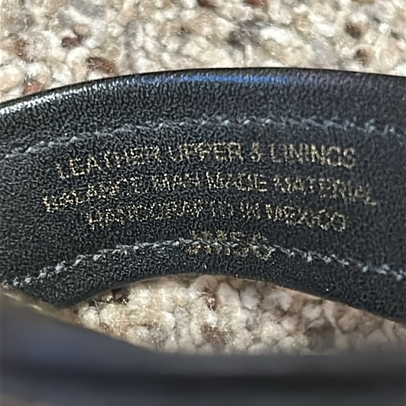 Born Drilles British Black Leather Espadrilles Wedge Sandals Slip On size 10 - Picture 6 of 12